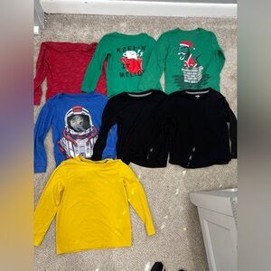 Lot of little boy toddler boy 4/5 long sleeve shirts basics Christmas shirts